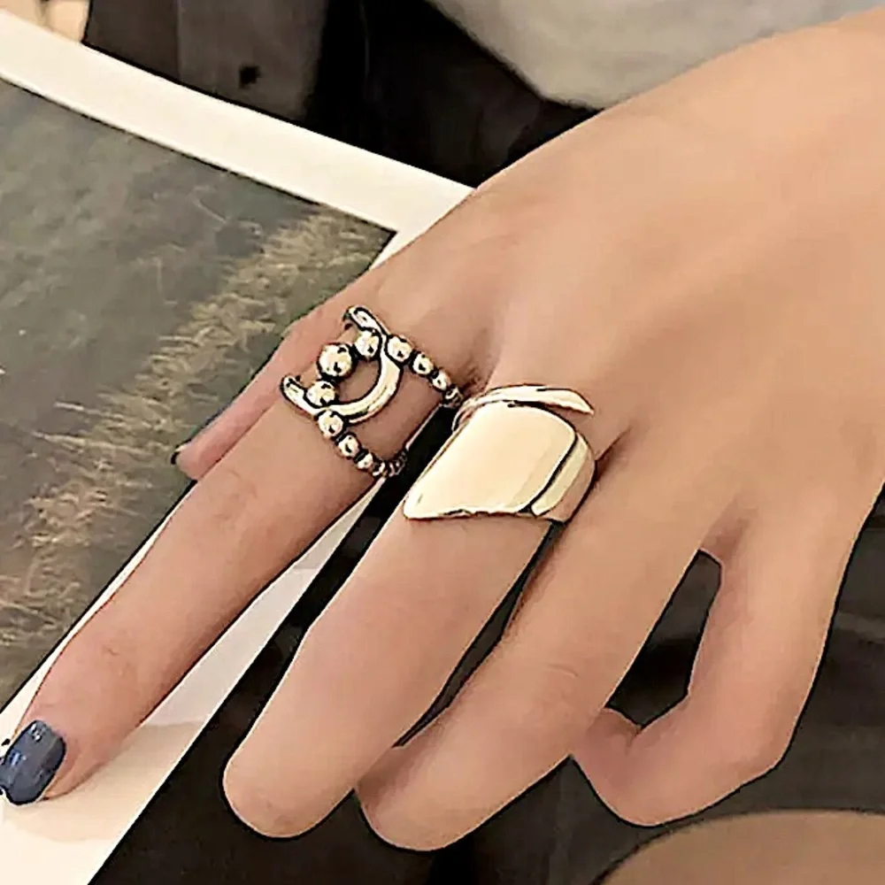 Sterling Silver Minimalist Two Piece Ring Set